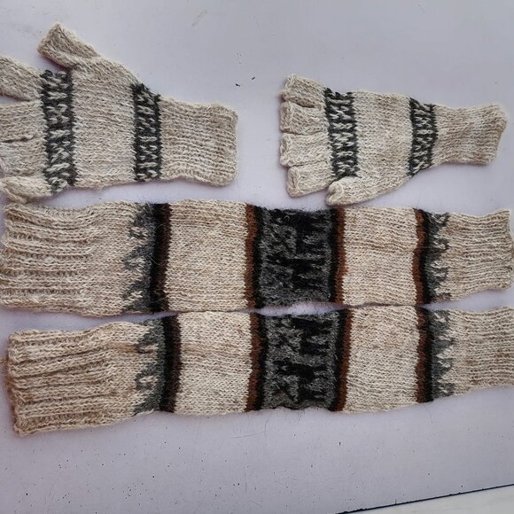 Warm Winter Alpaca Wool Knitted Warmer Set - Picture 6 of 7